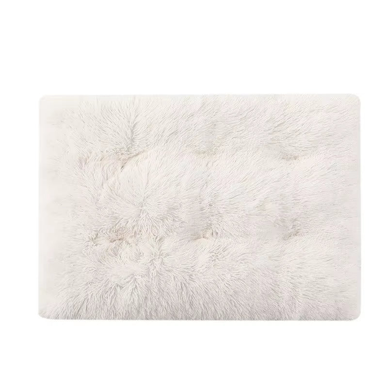Dog Bed Long Plush Calming Pet Bed Comfortable Faux Fur Washable Crate Mat with Anti-Slip Backing for Jumbo Large Medium Dogs