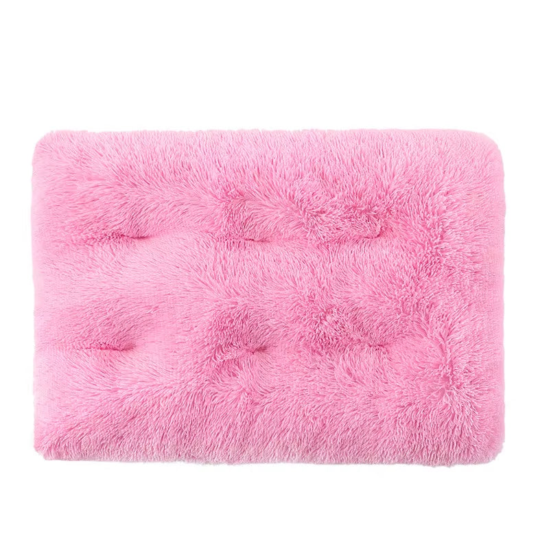 Dog Bed Long Plush Calming Pet Bed Comfortable Faux Fur Washable Crate Mat with Anti-Slip Backing for Jumbo Large Medium Dogs