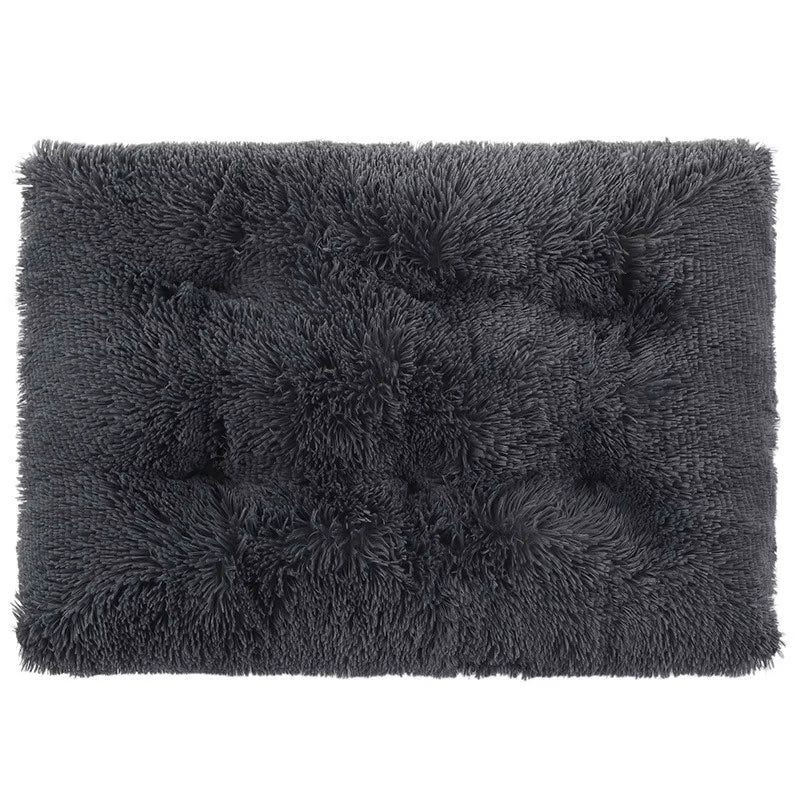 Dog Bed Long Plush Calming Pet Bed Comfortable Faux Fur Washable Crate Mat with Anti-Slip Backing for Jumbo Large Medium Dogs