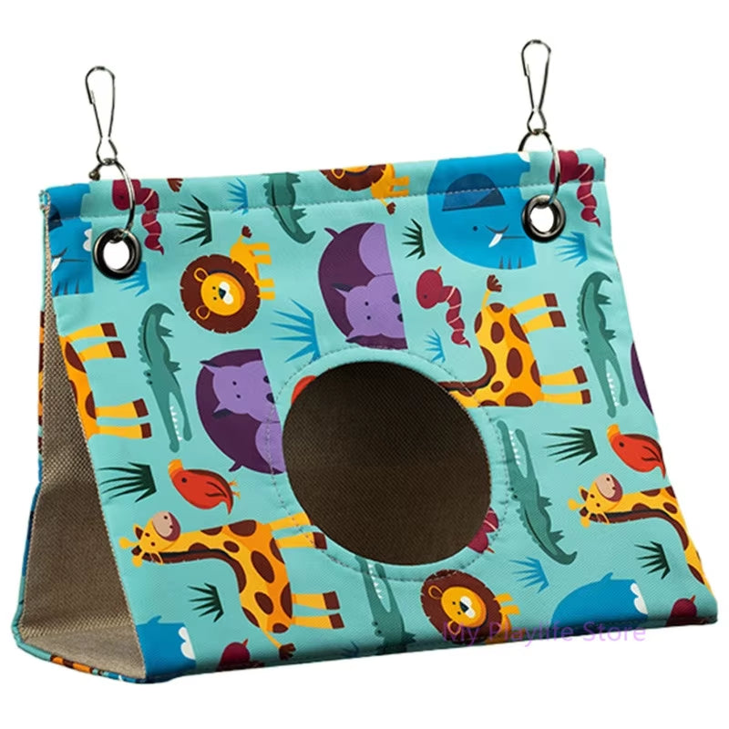 Winter Warm Bird Nest House Parrot Hanging Hammock Velvet Shed Hut Finch Cage Plush Birds Hideaway Sleeping Bed Perch Swing