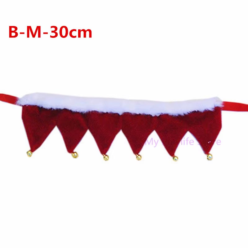Christmas Dog Cat Plush Scarf Bib Decor Adjustable Collars Pet Dogs Neckerchief Saliva Towel Necklace Grooming Accessories C42