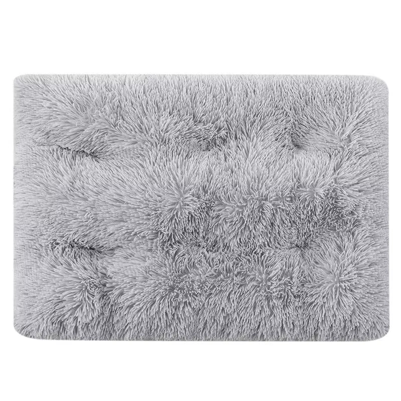 Dog Bed Long Plush Calming Pet Bed Comfortable Faux Fur Washable Crate Mat with Anti-Slip Backing for Jumbo Large Medium Dogs