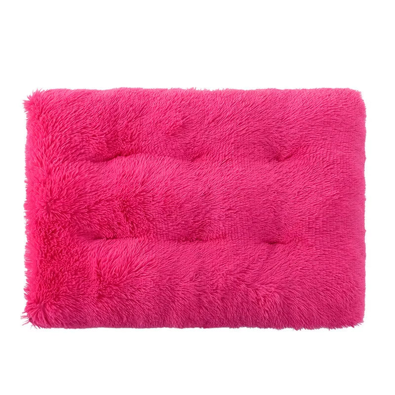 Dog Bed Long Plush Calming Pet Bed Comfortable Faux Fur Washable Crate Mat with Anti-Slip Backing for Jumbo Large Medium Dogs