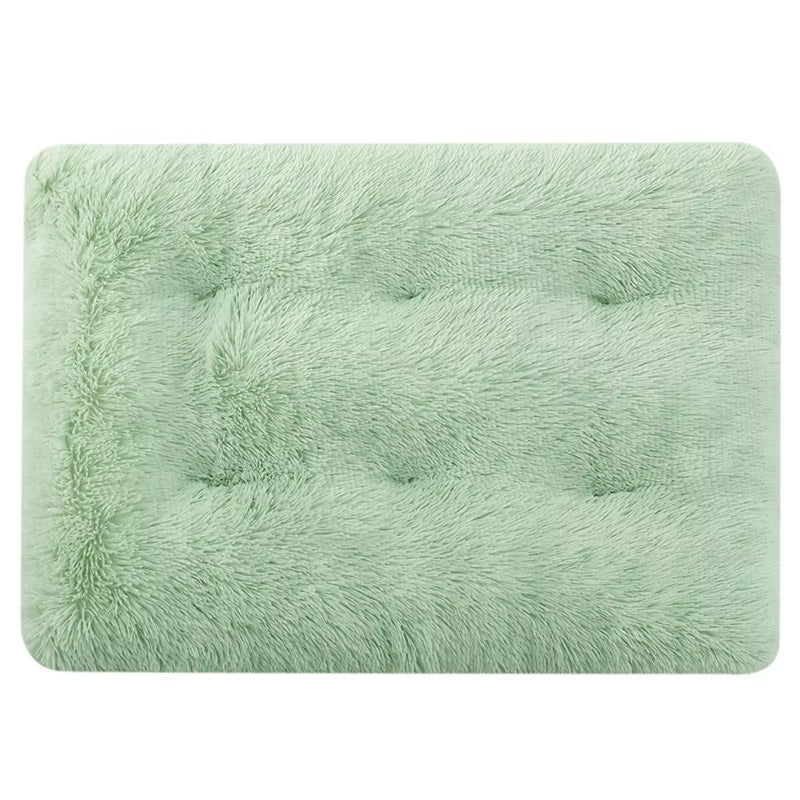 Dog Bed Long Plush Calming Pet Bed Comfortable Faux Fur Washable Crate Mat with Anti-Slip Backing for Jumbo Large Medium Dogs