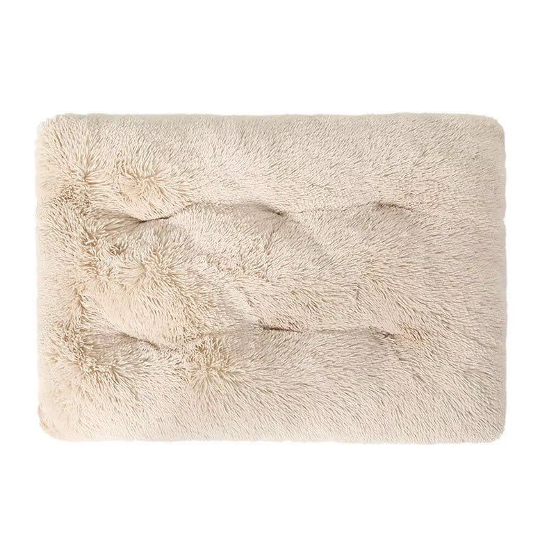 Dog Bed Long Plush Calming Pet Bed Comfortable Faux Fur Washable Crate Mat with Anti-Slip Backing for Jumbo Large Medium Dogs