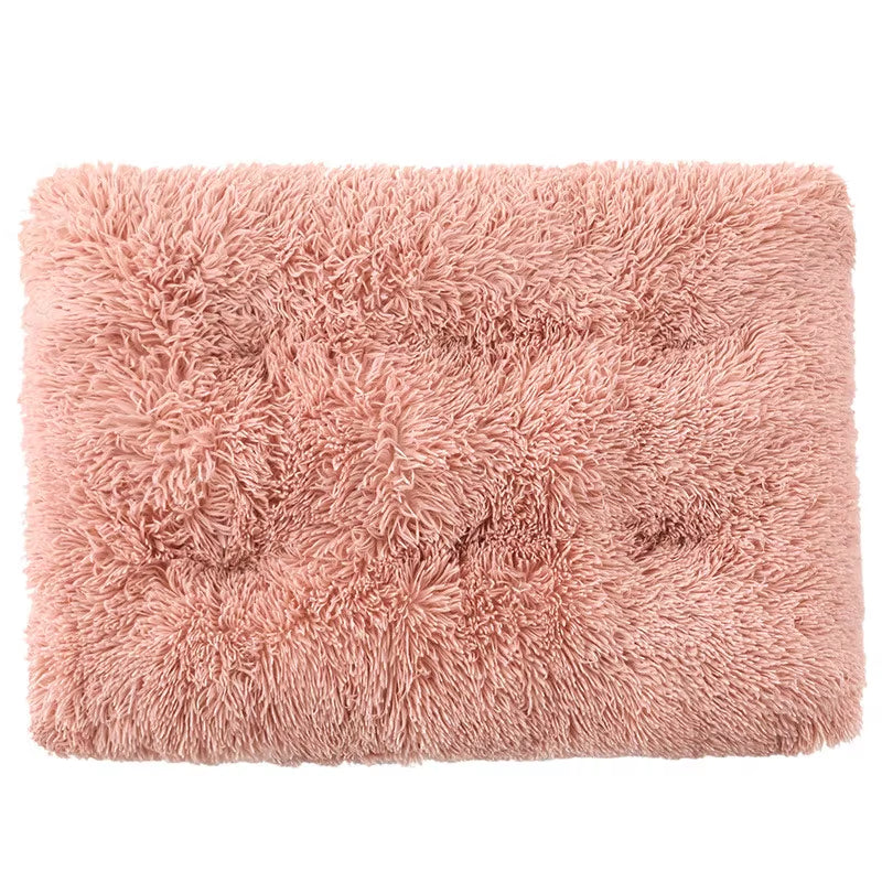 Dog Bed Long Plush Calming Pet Bed Comfortable Faux Fur Washable Crate Mat with Anti-Slip Backing for Jumbo Large Medium Dogs