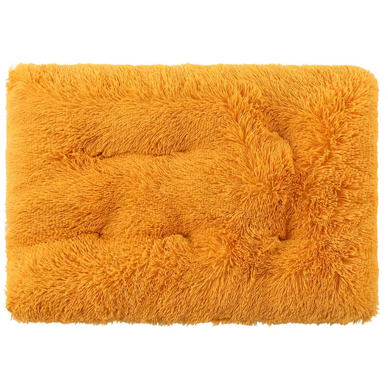 Dog Bed Long Plush Calming Pet Bed Comfortable Faux Fur Washable Crate Mat with Anti-Slip Backing for Jumbo Large Medium Dogs