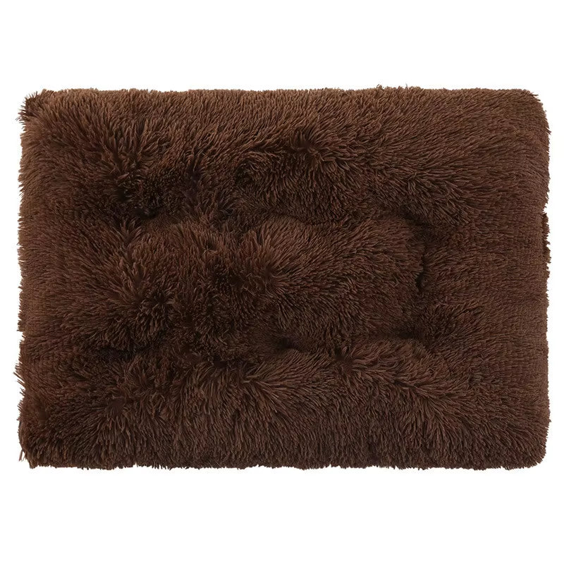 Dog Bed Long Plush Calming Pet Bed Comfortable Faux Fur Washable Crate Mat with Anti-Slip Backing for Jumbo Large Medium Dogs