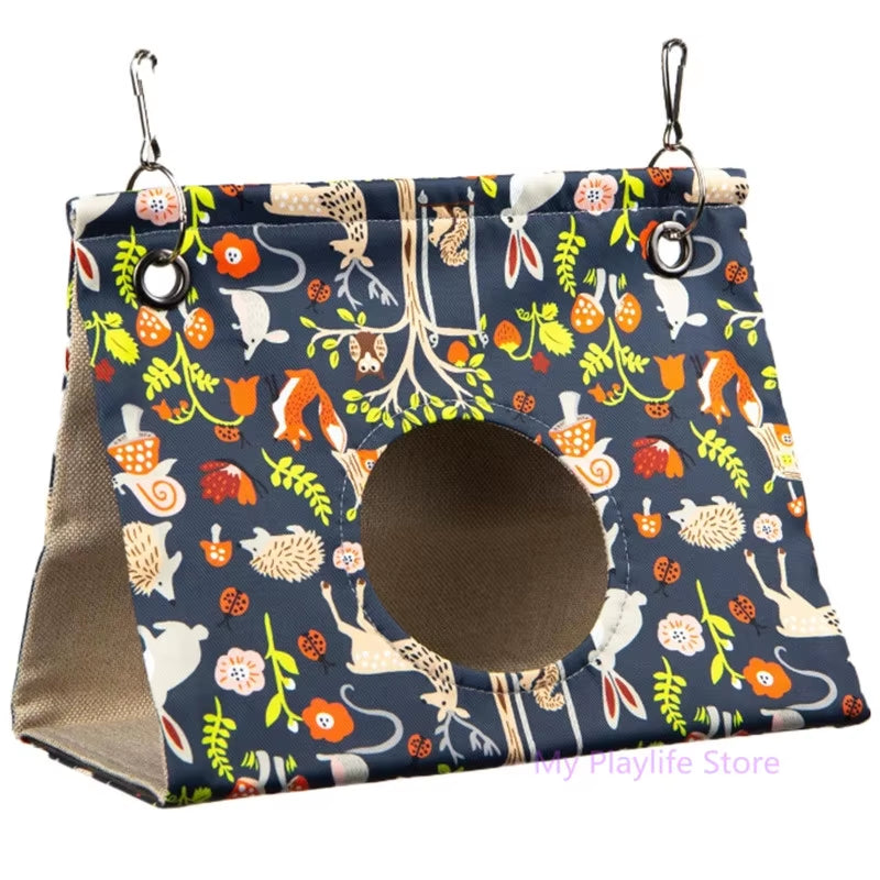 Winter Warm Bird Nest House Parrot Hanging Hammock Velvet Shed Hut Finch Cage Plush Birds Hideaway Sleeping Bed Perch Swing