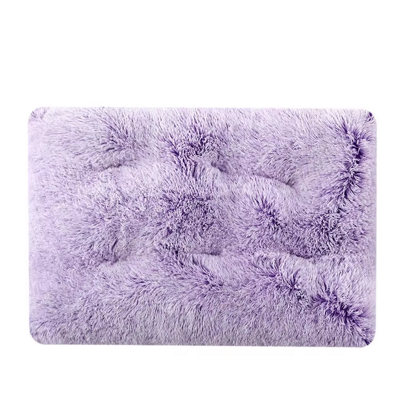Dog Bed Long Plush Calming Pet Bed Comfortable Faux Fur Washable Crate Mat with Anti-Slip Backing for Jumbo Large Medium Dogs