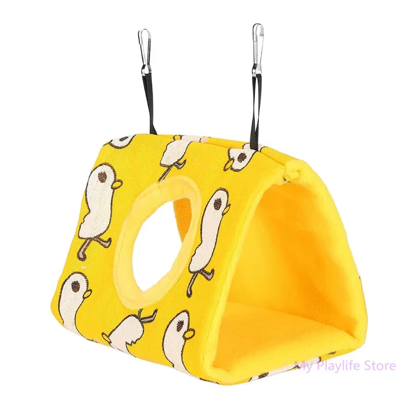 Winter Warm Bird Nest House Parrot Hanging Hammock Velvet Shed Hut Finch Cage Plush Birds Hideaway Sleeping Bed Perch Swing