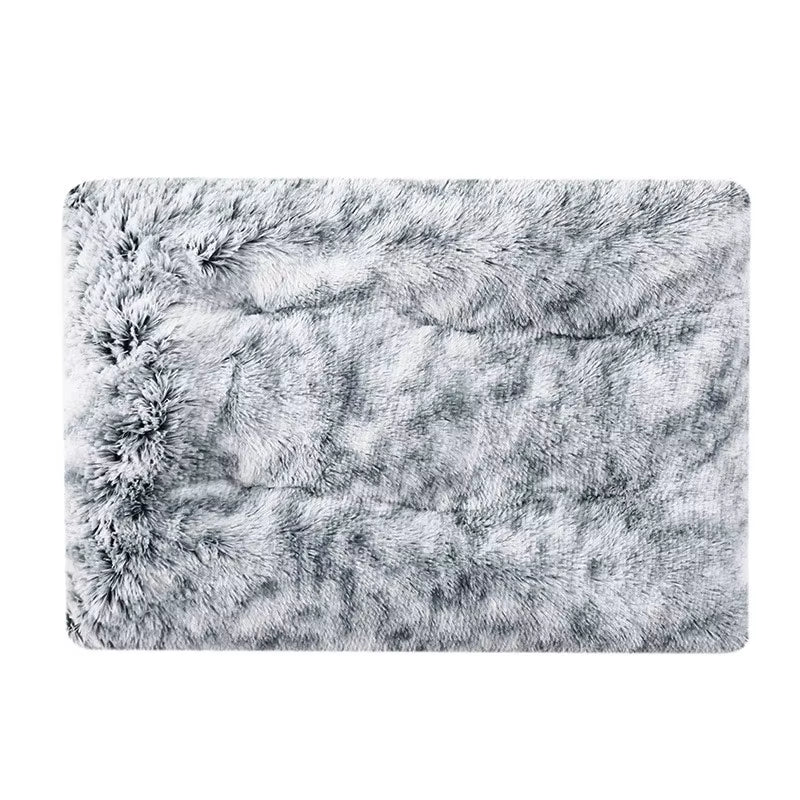 Dog Bed Long Plush Calming Pet Bed Comfortable Faux Fur Washable Crate Mat with Anti-Slip Backing for Jumbo Large Medium Dogs