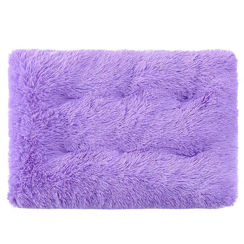 Dog Bed Long Plush Calming Pet Bed Comfortable Faux Fur Washable Crate Mat with Anti-Slip Backing for Jumbo Large Medium Dogs