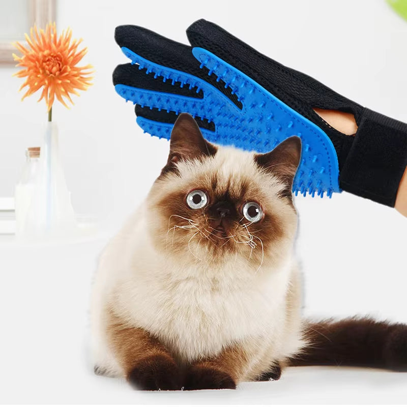 Dog Cat Pet Combs Grooming Deshedding Brush Gloves Effective Cleaning Back Massage Animal Bathing Hair Removal